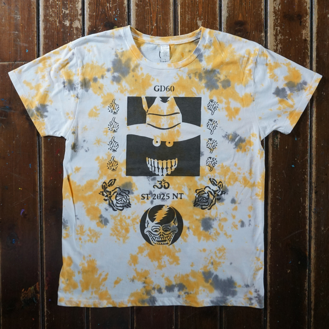 シェイクダウントレーディング ニュートラル ステンシルTシャツ タイダイshakedowntrading neutral steciltshirt tiedye